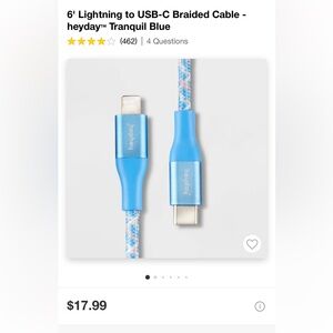 heyday charging cable